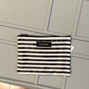Sephora Black and White Striped Cosmetic Pouch